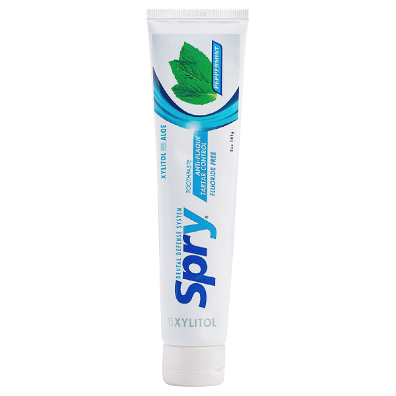 Spry Anticavity Fluoride Free Xylitol Toothpaste Peppermint Toothpaste